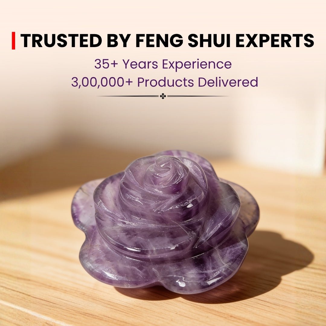 amethyst flower stone displayed beside an office desk