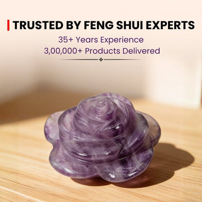 amethyst flower stone displayed beside an office desk