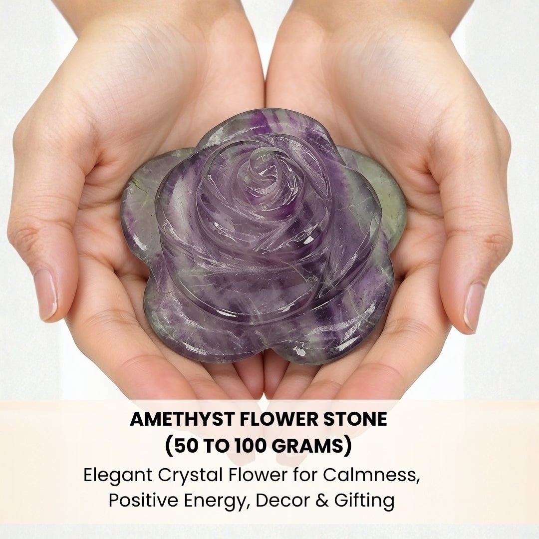 amethyst flower stone with an approximate weight range of 50 to 100 grams