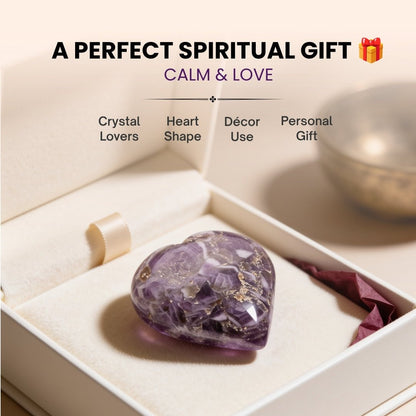 Amethyst Hearts Stone Vastu Fengshui Aura Chakra Reiki Healing Crystals - plusvalueindia