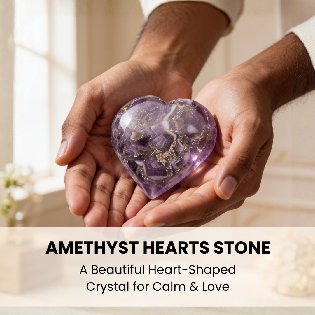 Amethyst Hearts Stone Vastu Fengshui Aura Chakra Reiki Healing Crystals - plusvalueindia