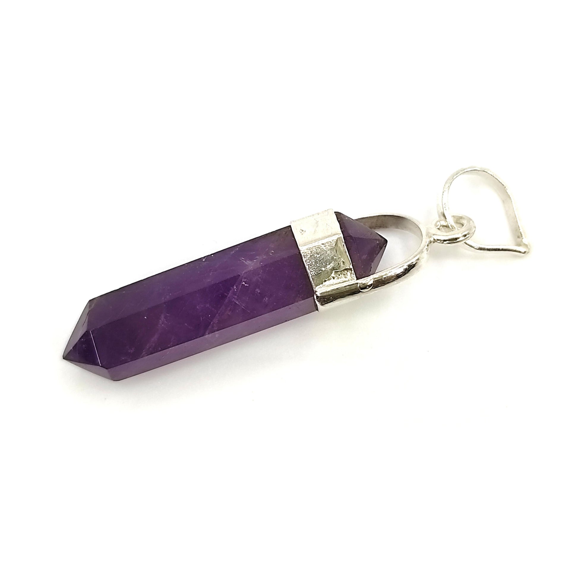 amethyst pendant pencil shape reiki healing