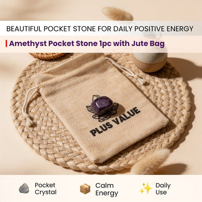 Amethyst Pocket Stone - Student Education & Memory - plusvalueindia
