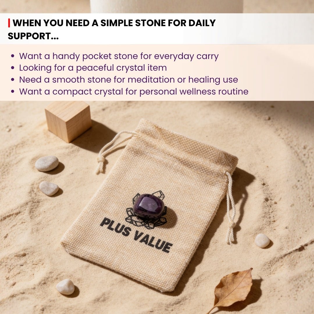Amethyst Pocket Stone - Student Education & Memory - plusvalueindia