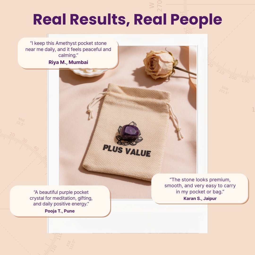 Amethyst Pocket Stone - Student Education & Memory - plusvalueindia