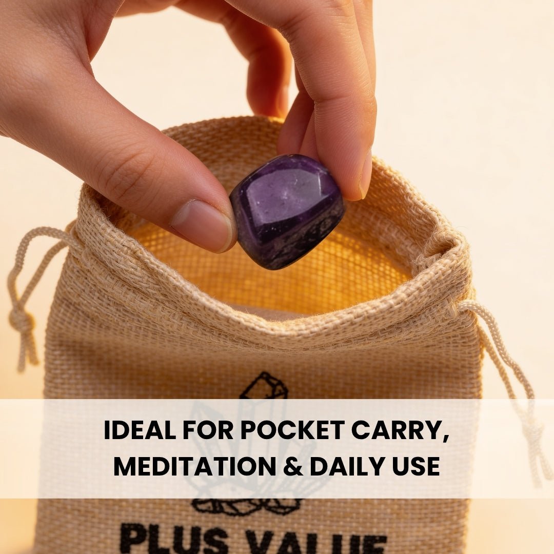 Amethyst Pocket Stone - Student Education & Memory - plusvalueindia