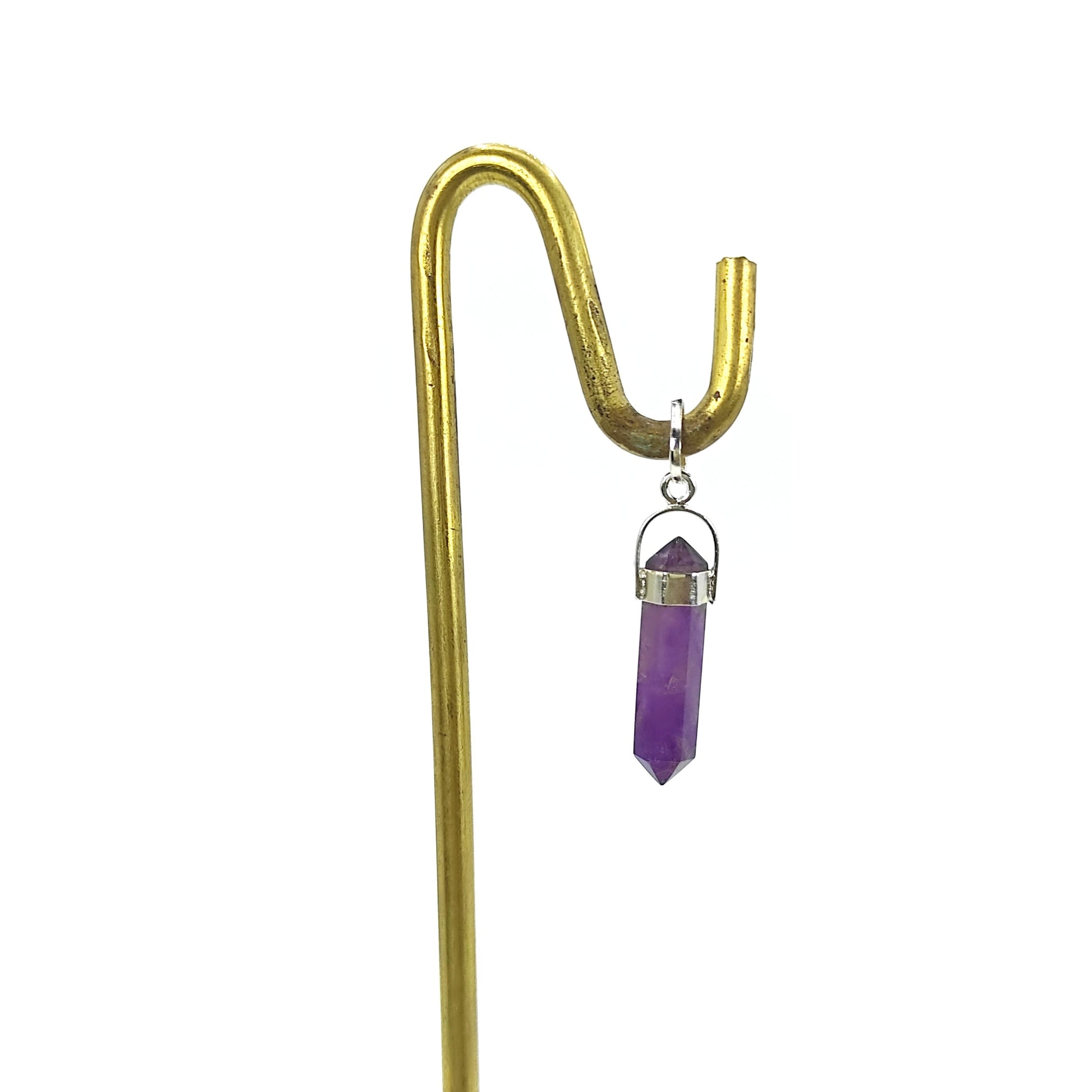 amethyst stone pencil shape pendant