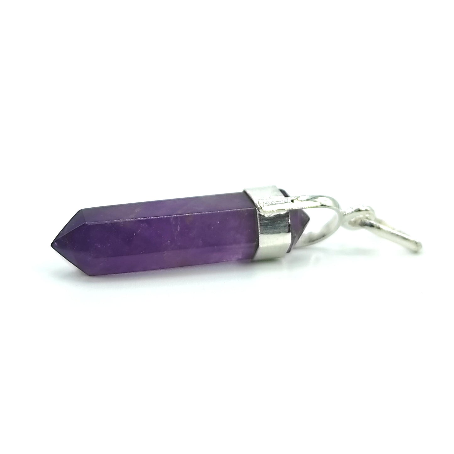 amethyst stone pendant pencil shape reiki