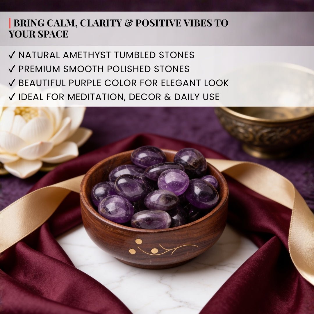 Amethyst Tumbled AAA+ Stone Pebbles Healing Crystals - plusvalueindia