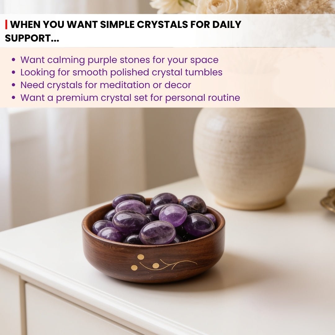 Amethyst Tumbled AAA+ Stone Pebbles Healing Crystals - plusvalueindia