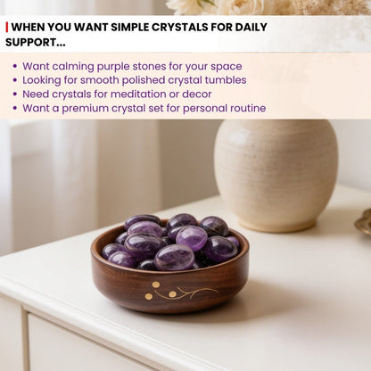 Amethyst Tumbled AAA+ Stone Pebbles Healing Crystals - plusvalueindia