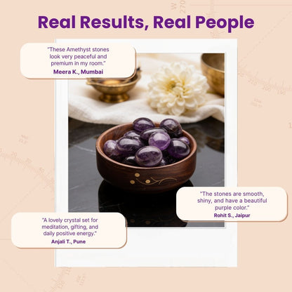 Amethyst Tumbled AAA+ Stone Pebbles Healing Crystals - plusvalueindia
