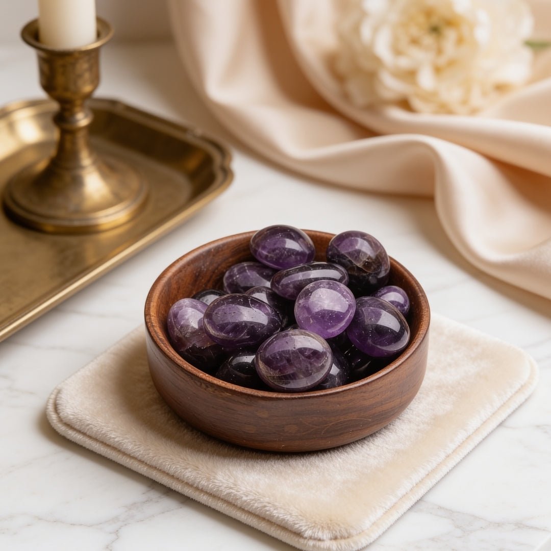 Amethyst Tumbled AAA+ Stone Pebbles Healing Crystals - plusvalueindia