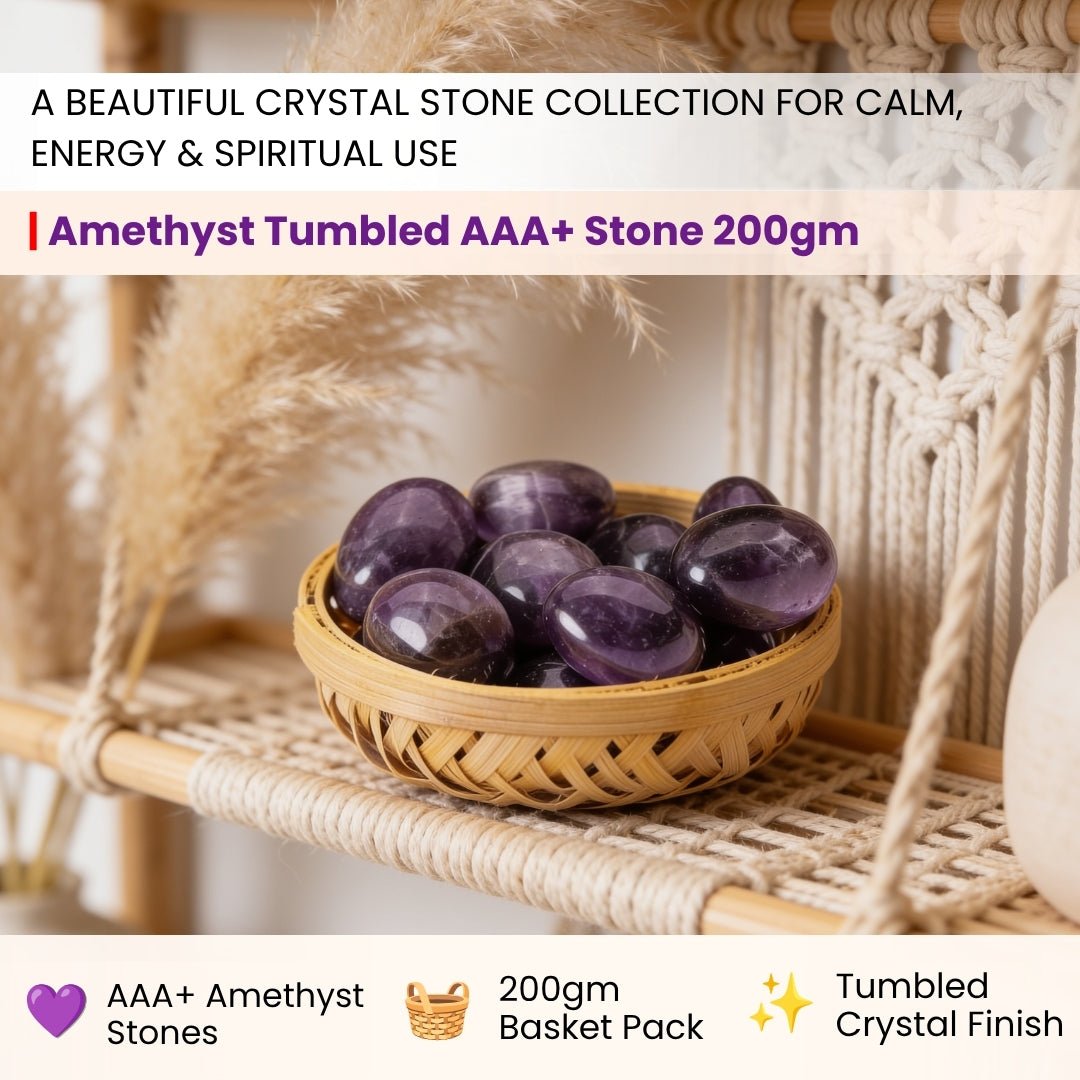 Amethyst Tumbled AAA+ Stone Pebbles Healing Crystals - plusvalueindia