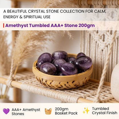 Amethyst Tumbled AAA+ Stone Pebbles Healing Crystals - plusvalueindia