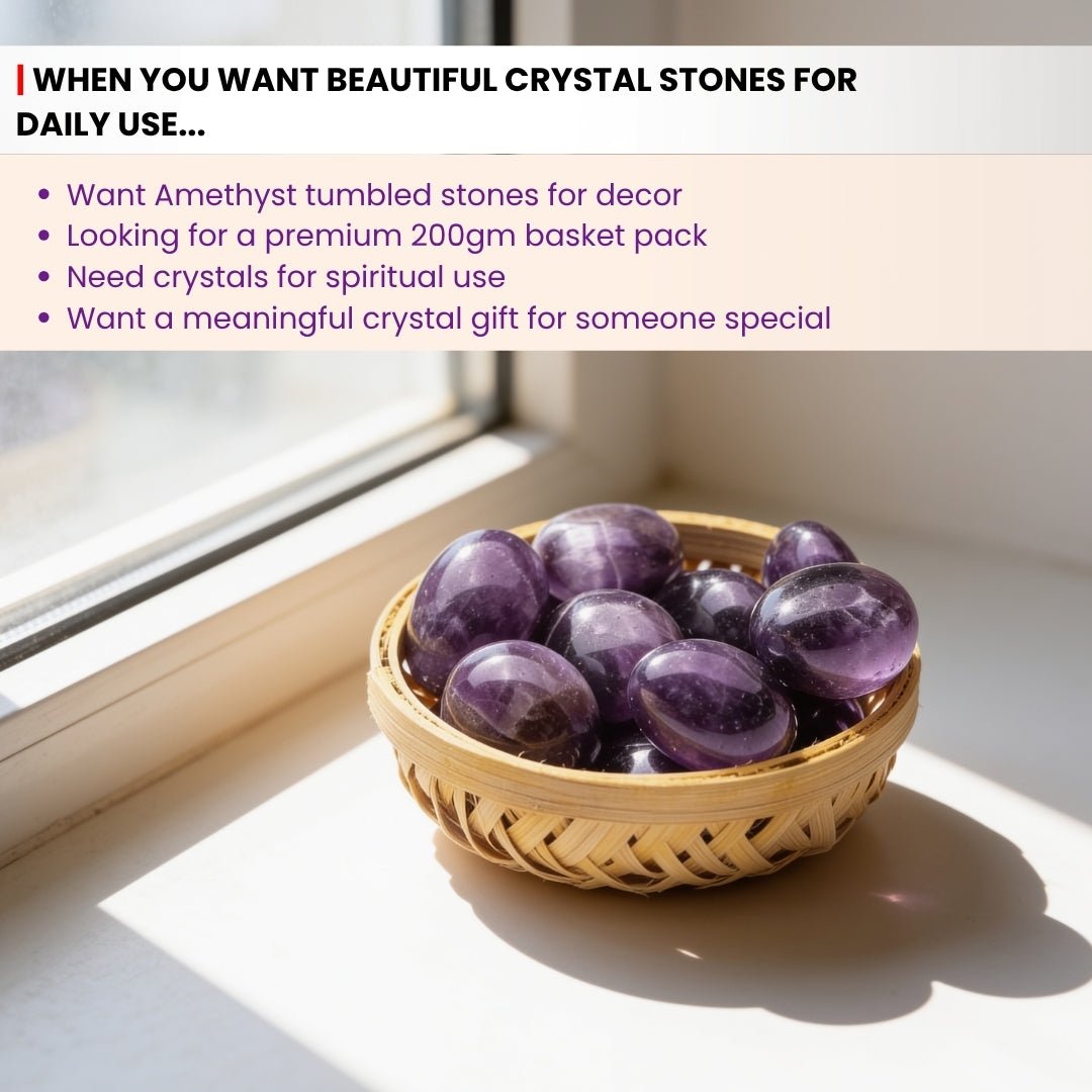 Amethyst Tumbled AAA+ Stone Pebbles Healing Crystals - plusvalueindia