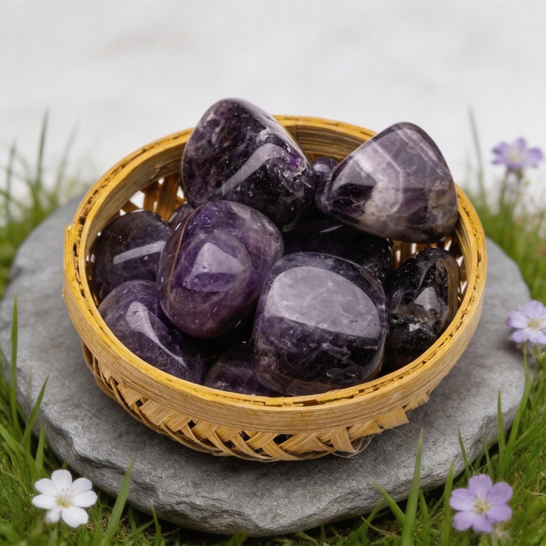 Amethyst Tumbled Stone Pebbles for Students Education, Studies, Memory, Concentration, Meditation - plusvalueindia