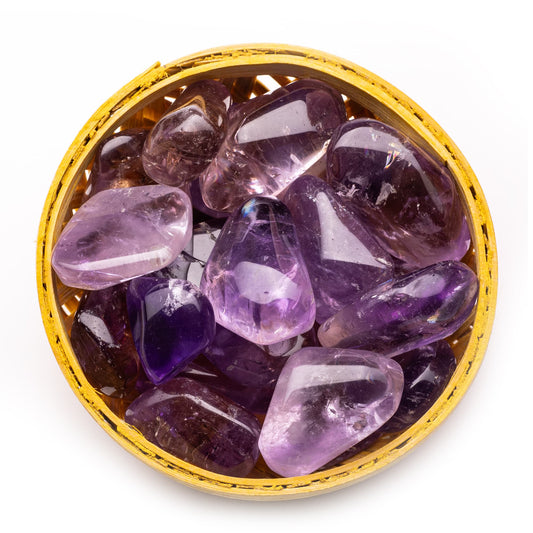 ametrine tumble pebble stone 200gm basket