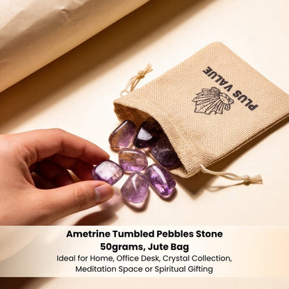 Ametrine Tumbled Stone Pebbles - plusvalueindia