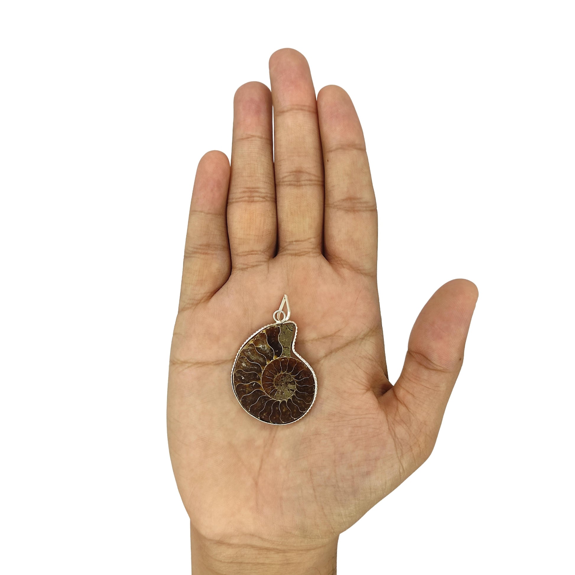 ammonite stone pendant healing crystal reiki