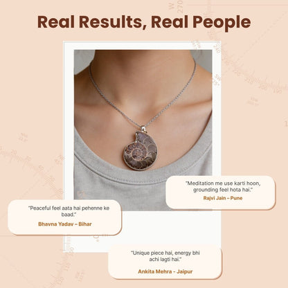 Ammonite Stone Pendant Reiki Healing Crystal - plusvalueindia