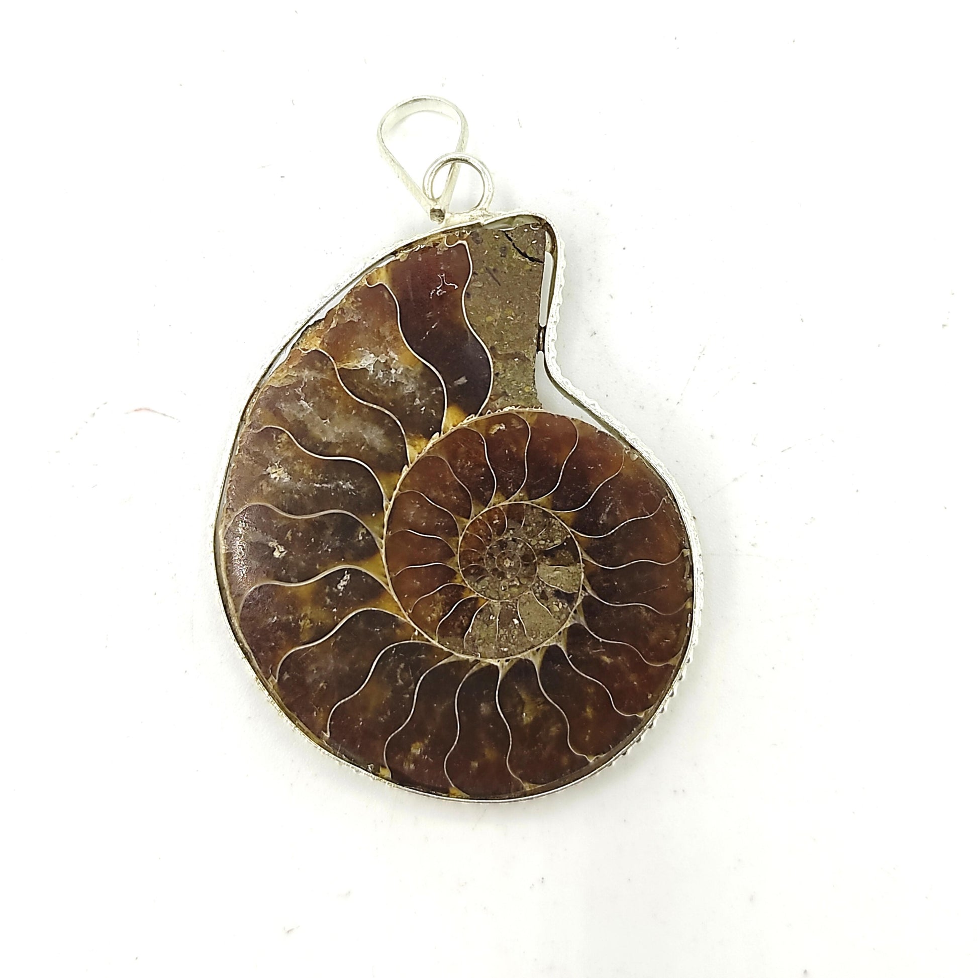 ammonite stone pendant reiki healing crystal