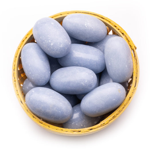 angelite tumble pebble stone 200gm basket
