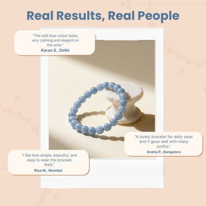 Aquamarine Stone Healing Bracelet for Men & Women for courage - plusvalueindia