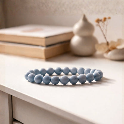 Aquamarine Stone Healing Bracelet for Men & Women for courage - plusvalueindia