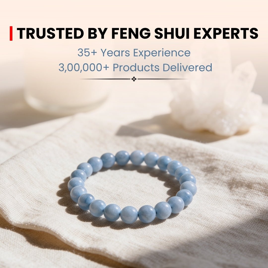Aquamarine Stone Healing Bracelet for Men & Women for courage - plusvalueindia