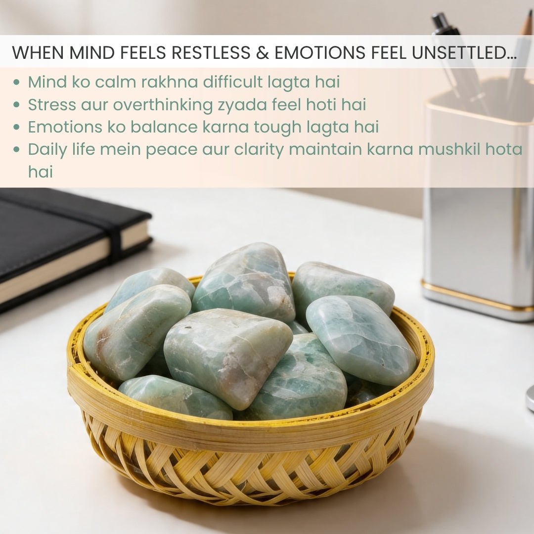 Aquamarine Tumbled Stone Pebbles - plusvalueindia