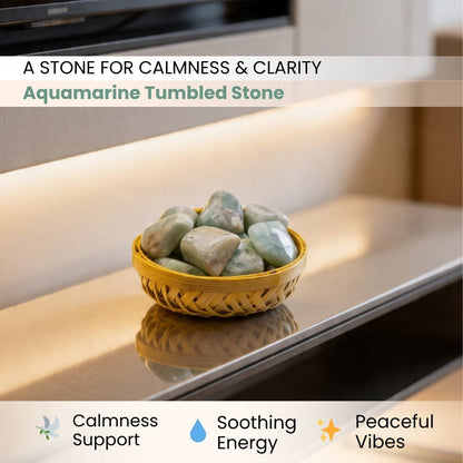Aquamarine Tumbled Stone Pebbles - plusvalueindia