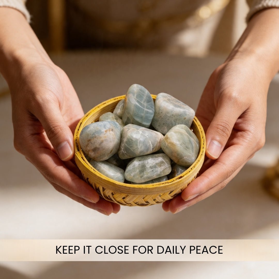 Aquamarine Tumbled Stone Pebbles - plusvalueindia