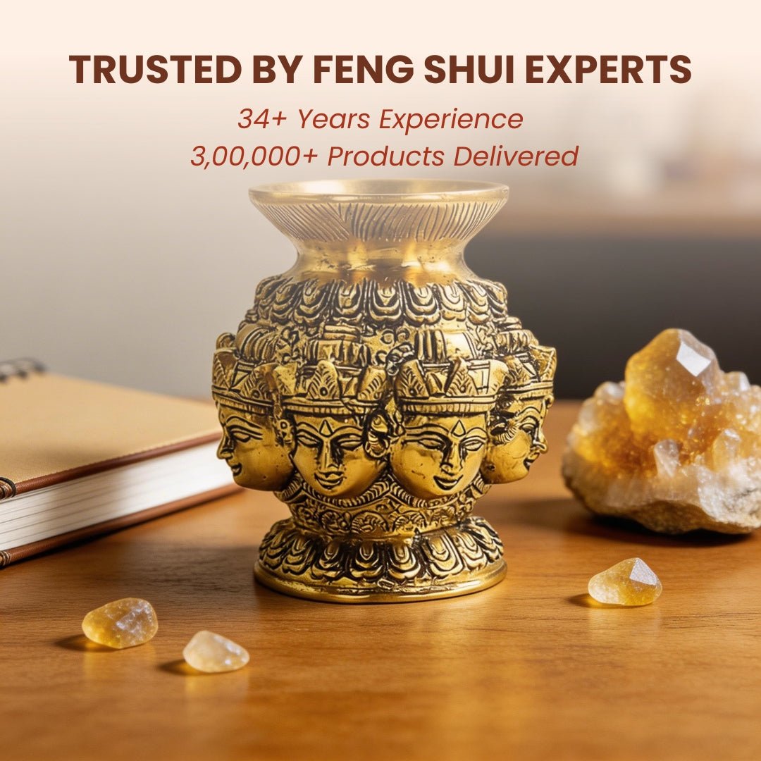 Astha Lakshmi Pot in Brass with Citrine Financial for creativity & focus