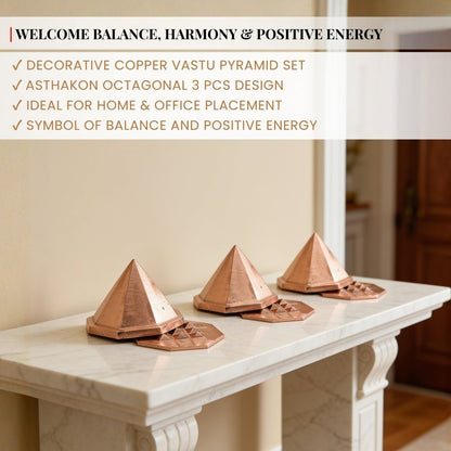 Asthakon Octagonal Copper Pyramid Brahmasthan Center Home House Plot Bungalow - plusvalueindia