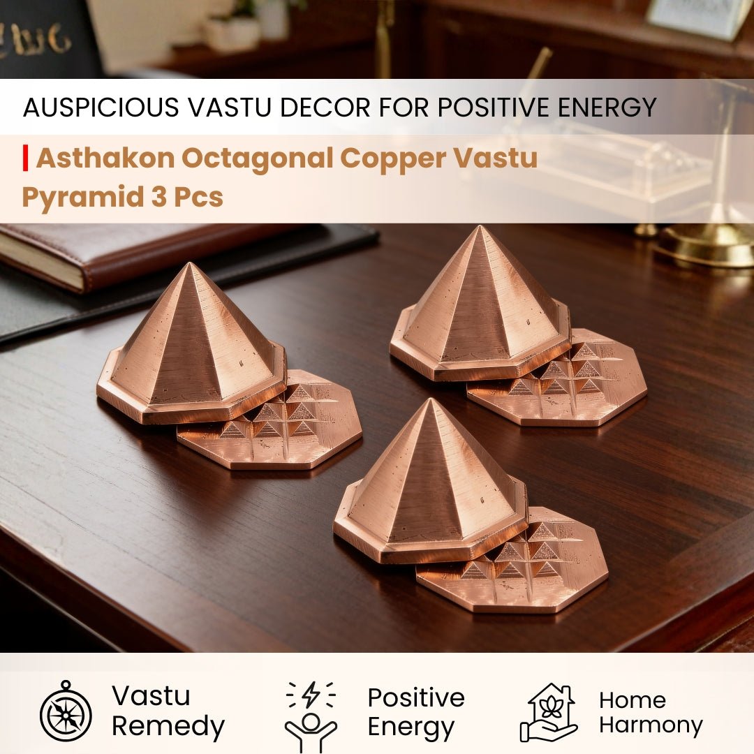 Asthakon Octagonal Copper Pyramid Brahmasthan Center Home House Plot Bungalow - plusvalueindia