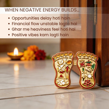 Auspicious Vastu Lakshmi Charan Paduka Steps Pagla for Main Door Entrance at Home & Office - plusvalueindia
