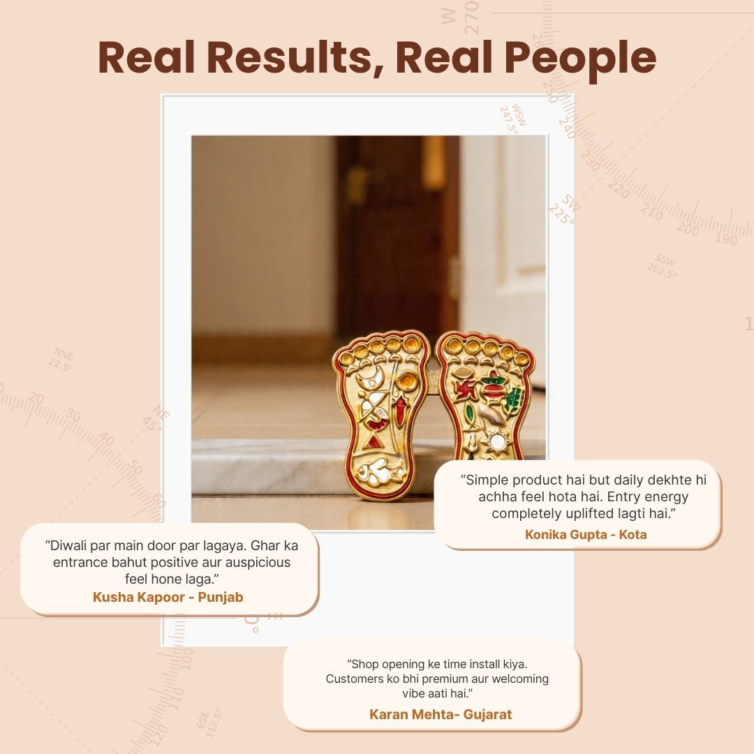 Auspicious Vastu Lakshmi Charan Paduka Steps Pagla for Main Door Entrance at Home & Office - plusvalueindia