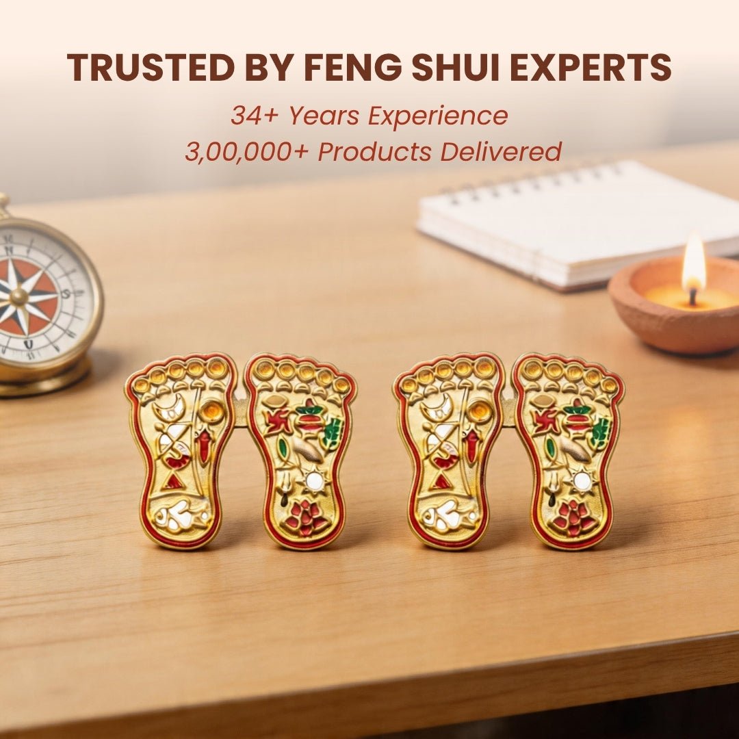 Auspicious Vastu Lakshmi Charan Paduka Steps Pagla for Main Door Entrance at Home & Office - plusvalueindia