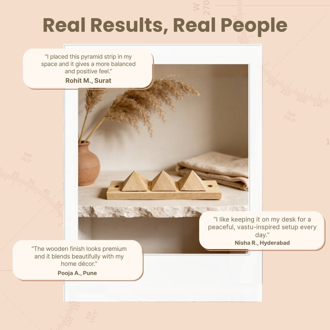 Vastu Wooden Pyramid Strip for Toilet Defects Or Division - plusvalueindia