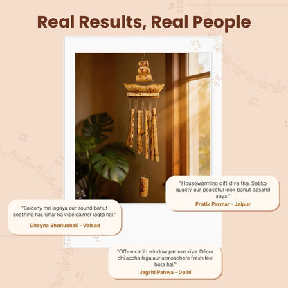 Bamboo Wind Chime for Vastu - Feng Shui Wooden Chime for Positive Energy, Home & Office Balcony - plusvalueindia