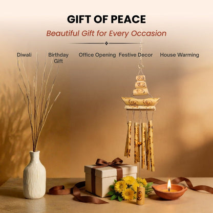 Bamboo Wind Chime for Vastu - Feng Shui Wooden Chime for Positive Energy, Home & Office Balcony - plusvalueindia