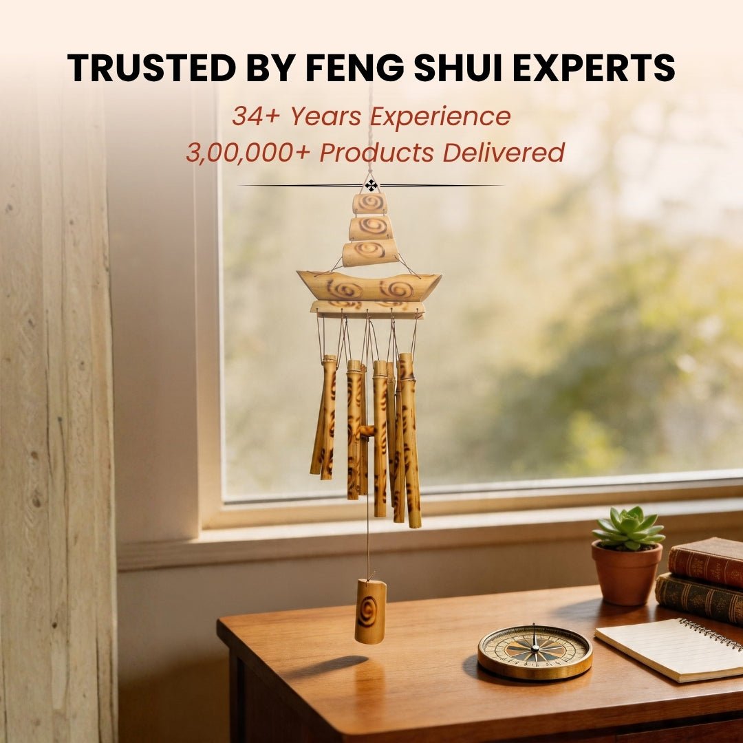 Bamboo Wind Chime for Vastu - Feng Shui Wooden Chime for Positive Energy, Home & Office Balcony - plusvalueindia