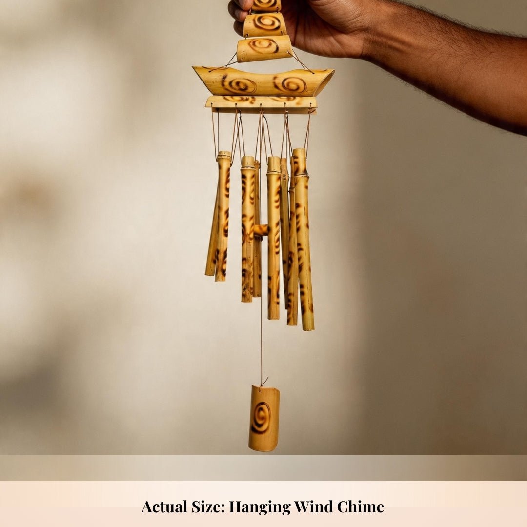 Bamboo Wind Chime for Vastu - Feng Shui Wooden Chime for Positive Energy, Home & Office Balcony - plusvalueindia