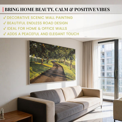 Endless Road Painting - Vastu & Feng Shui Canvas Print for Harmonious Home Décor - plusvalueindia