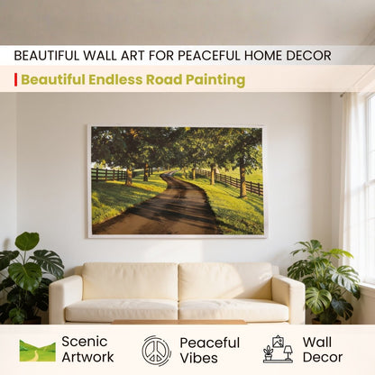 Endless Road Painting - Vastu & Feng Shui Canvas Print for Harmonious Home Décor - plusvalueindia