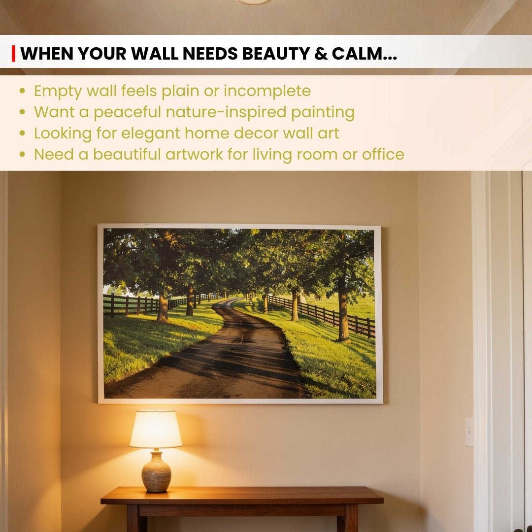 Endless Road Painting - Vastu & Feng Shui Canvas Print for Harmonious Home Décor - plusvalueindia