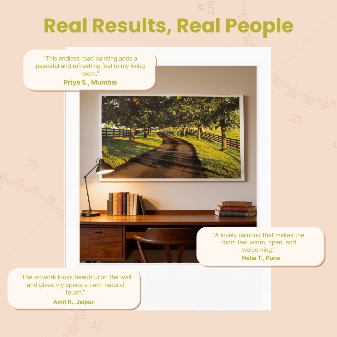 Endless Road Painting - Vastu & Feng Shui Canvas Print for Harmonious Home Décor - plusvalueindia