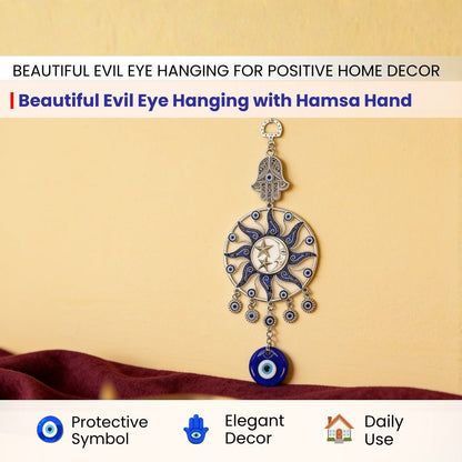Beautiful Evil Eye Hanging with Hamsa, Vastu product for home and office
