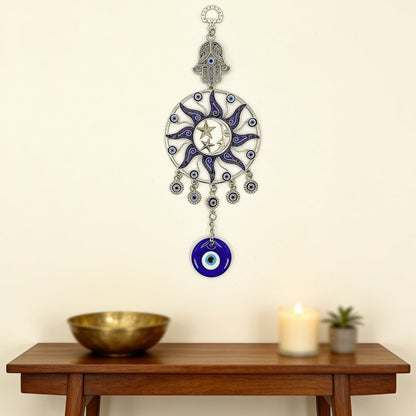 Beautiful Evil Eye Hanging with Hamsa for positive energy & good luck